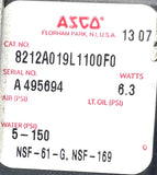 ASCO 8212A019L1100F0 Series 8212 2-Way Solenoid Valve 6.3W 5-150PSI 180°F