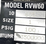 Apollo 1060520 RVW60 1" FNPT Bronze Hot Water Relief Valve 3500000 BTU/HR 100PSI