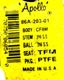 Apollo 86A-203-01 Ball Valve 1/2IN Full Port 1500CWP 86A Socket Weld