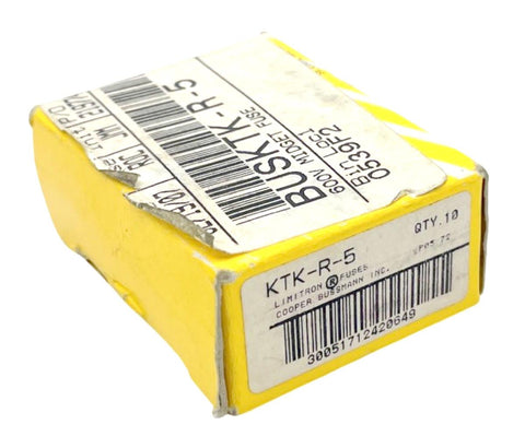 Bussmann Buss KTK-R-5 Limitron Fast-Acting Fuse 5A 600V Class CC - Box