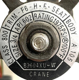Crane B3604XU-W 3/4" Gate Valve Class 800 1975PSI W/ ASCO Red-Hat Solenoid Valve