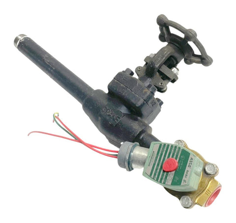 Crane B3604XU-W 3/4" Gate Valve Class 800 1975PSI W/ ASCO Red-Hat Solenoid Valve