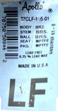Apollo 77CLF-105-01 Ball Valve 1IN 600CWP -20/450°F Female NPT Bronze/Brass