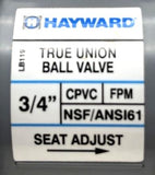 Hayward LB119 True Union Ball Valve 3/4IN CPVC FPM NSF/ANSI61
