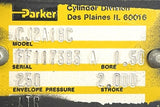 Parker CJ2A18C Pneumatic Air Cylinder 1.5" Bore 2" Stroke 250 Envelope Pressure