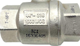 Pinacle 16336405 Ball Valve 3/4IN-316 1000WOG Stainless Steel Threaded T-NPT