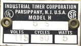 Industrial Timer Corp. Model H6-S Timer Module 0-6 Seconds 115V 60 Cycles 5 Watt