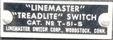 Linemaster T-51-S Treadlite Food Pedal Switch 7A 125/250V