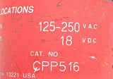 Cooper Crouse-Hinds CPP516 Arktite Plug 20A 1HP 2W 3-Pole 125-250VAC 60HZ 18VDC