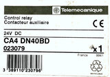Telemecanique CA4-DN40BD Control Relay 24VDC 600VAC 10A DIN Rail Mount