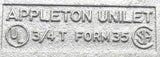 (Lot of 3) Appleton Unilet Form 35 Conduit Body 3/4IN 3 Port Threaded Iron