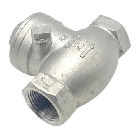(Lot of 3) Swiss Fittings 176 Swing Check Valve 3/4IN CF8M 200NPT Steel Threaded