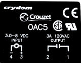 (Lot of 2) Crouzet OAC5 Input/Output Relay Module 3/8VDC 3A 120VAC