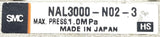 SMC NAL3000-N02-3 Pneumatic Airline Lubricator 1/4" NPT Modular 1.0MPa Max Press
