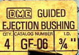 (Lot of 4) DME Guided Ejection Bushing 3/4IN Chrome Finish