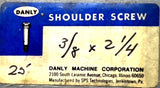 (Lot of 5) Danly 3/8" x 2-1/4" Shoulder Screw Metal Finish Threaded