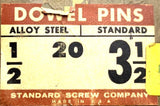 Standard Screw Company 1/2" x 3-1/2" Dowel Pins +.0002 Metal Finish