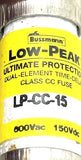 Lot of (3) Buss LP-CC-15 Low-Peak Time Delay Fuse 15A 600VAC Class CC