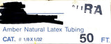 Primeline Industries 1/8" x 1/32" Amber Natural Latex Tubing 50FT