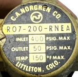 C.A. Norgren R07-200-RNEA Compressed Air Regulator 400PSIG Inlet 50PSIG Outlet