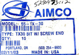 AIMCO 55-TX-30 Bit W/ Screw End (17 PCS)
