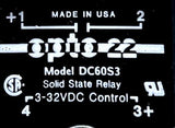 Opto 22 DC60S3 Solid State Relay 3-32VDC Control Black Enclosure