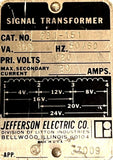 Jefferson Electric 231-151 Signal Transformer 500VA 120V 20A 50/60HZ