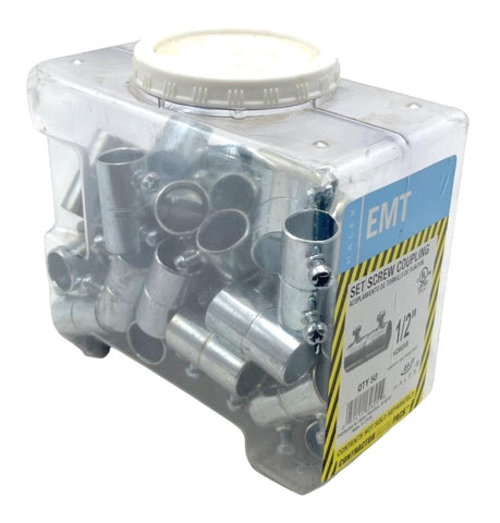 (Lot of 50) Halex EMT 62805B Set Screw Coupling 1/2" Chrome Finish