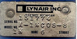 Lynair A-1-1/2C05-8 Pneumatic Air Cylinder 1-1/2" Bore 6" Stroke Blue Threaded