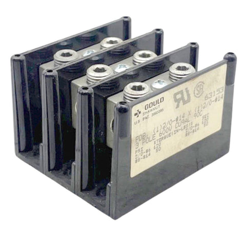 GOULD SHAWMUT 63153 Power Distribution Terminal Block 600VAC 3 Pole