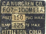 C.A. Norgren F07-100M1TA Miniature General Purpose Filter 150PSIG/125°F Max
