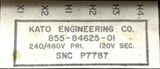 Kato Engineering 855-84625-01 Transformer 240/480V Pri. 120V Sec.