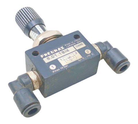 Pneumax 6.01.18/4 DME Flow Control Valve 1/8" Unidirectional Fine 10 bar Pmax
