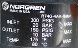 Norgren R74G-4AK-RMN Pneumatic Pressure Regulator W/ Gauge 1/2" NPT 5-300 PSIG