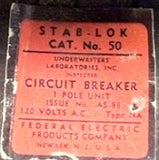 (Lot of 3) Federal Electric AS-88 Circuit Breaker 50A 2-Pole 120VAC