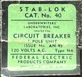 (Lot of 3) Federal Electric AN-95 Circuit Breaker 40A 2-Pole 120VAC