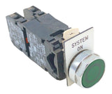 Cutler-Hammer E22TL1 Illuminated Green Push Button System On W/ E22B1 & E22B2