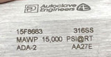 Parker Autoclave Engineers 15F8683 Straight Coupling Fitting 316SS 15,000PSI