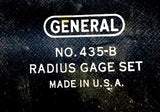 General 435-B Radius Gage Set Vintage Stainless Steel