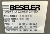Beseler T-16-8 Heat Shrink Tunnel 16" x 8" 220V Single Phase T-16-8-D-NL