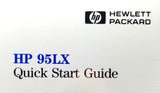 HP 95LX Palmtop Quick Start Guide F1000-90003 Edition 3 Printed 8/91