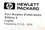 HP 95LX Palmtop Quick Start Guide F1000-90003 Edition 3 Printed 8/91