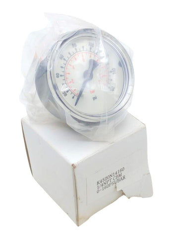Parker K4520N14160 Pneumatic Pressure Gauge 2" Dial 1/4" NPT CBM 0-160PSI