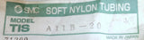 SMC TIS A11B-20 Polyurethane Tubing Soft Nylon 3/8" OD 20m Length Black