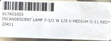 Bulbrite S-11 Red Incandescent Light Bulb 7.5W 125V Medium 15PCS