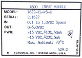Acromag 1822-TL-V5-C Series 1800 Input Module 0.1-1.0 VDC Input 0-5VDC Output