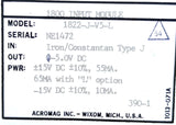 Lot of (5) Acromag 1822-J-V5-L Series 1800 Input Module Iron TypeJ IN 1-5VDC OUT