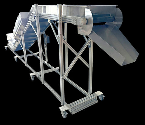 Mac Automation 15" x 16' Inclined Power Cleated Belt Conveyor w/ 421-SPX Blower