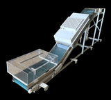 Mac Automation 15" x 16' Inclined Power Cleated Belt Conveyor w/ 421-SPX Blower
