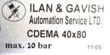 Ilan & Gavish CDEMA 40x80 Pneumatic Air Cylinder 7.25" x 2" x 2" 10 Bar